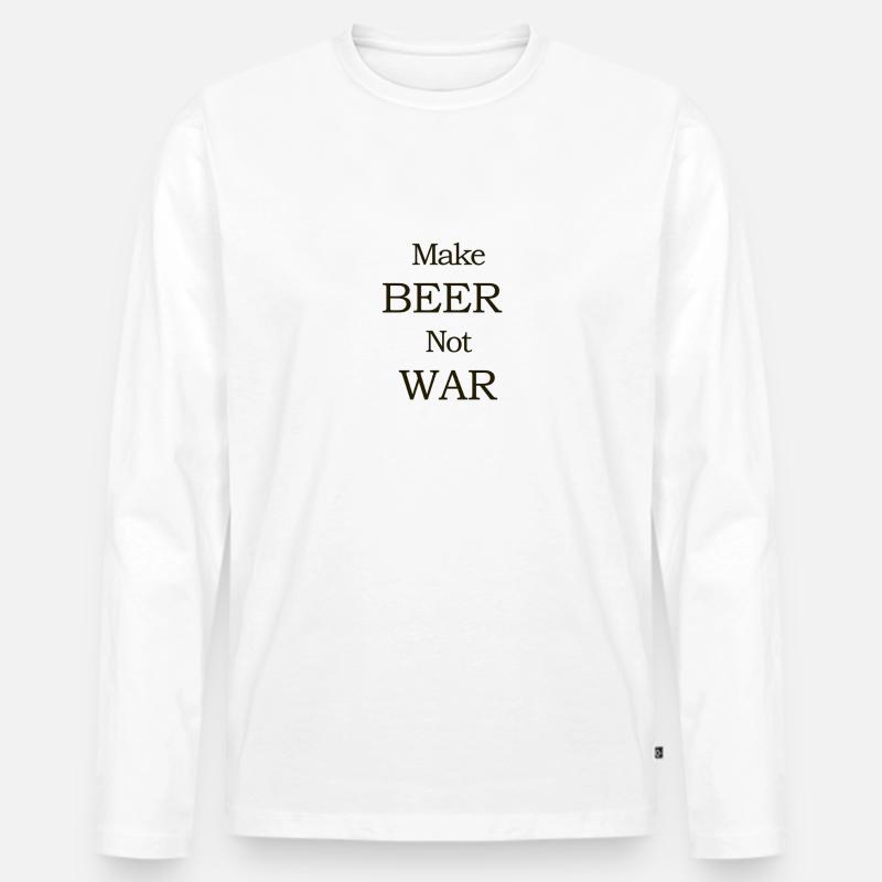Make Beer Not War - Männer Premium Bio Langarmshirt - Weiß
