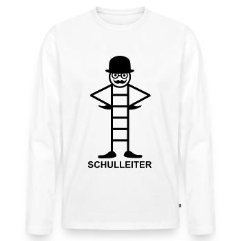 Schulleiter (b) - Männer Premium Bio Langarmshirt - Weiß - Vorne - Nico (187cm)