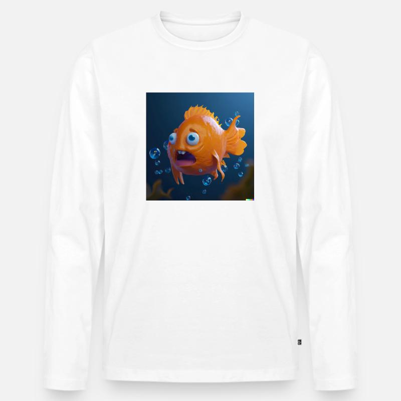 Ugly Fish - Männer Premium Bio Langarmshirt - Weiß