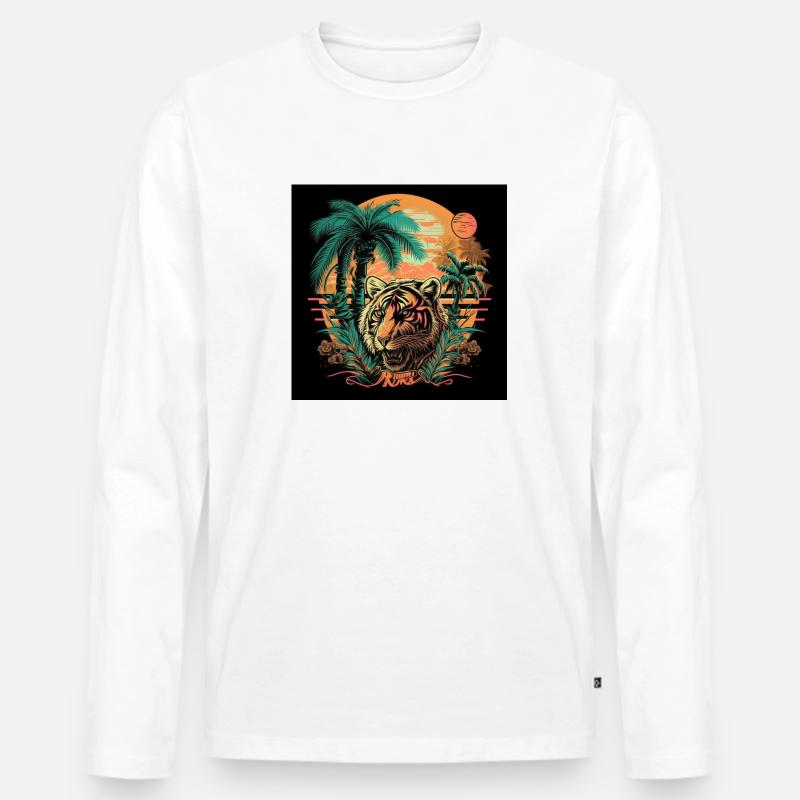 80s retro2 - Männer Premium Bio Langarmshirt - Weiß