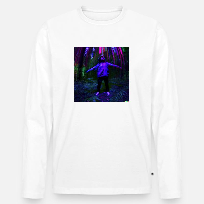Deep Forest - Männer Premium Bio Langarmshirt - Weiß