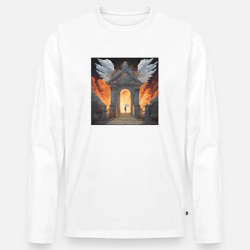 Himmel oder Hölle - Männer Premium Bio Langarmshirt - Weiß
