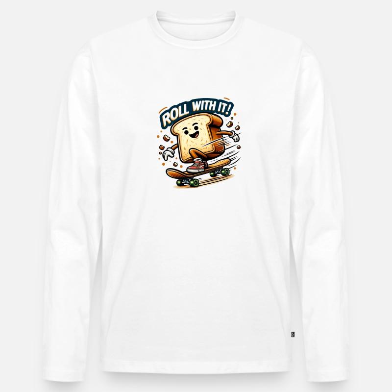 Roll with It - Männer Premium Bio Langarmshirt - Weiß