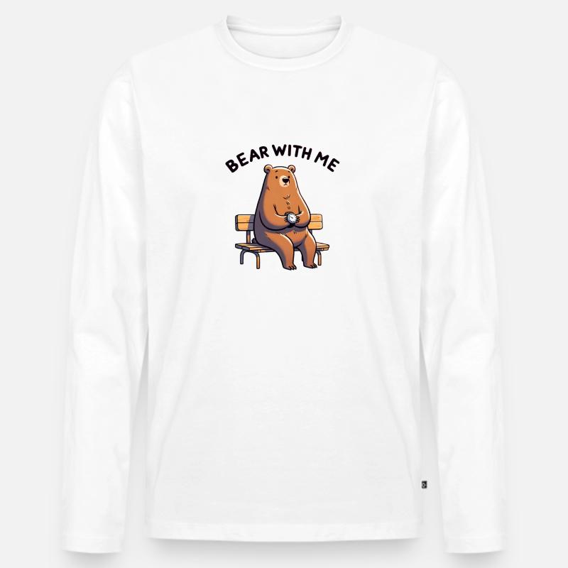 Bear With Me - Männer Premium Bio Langarmshirt - Weiß