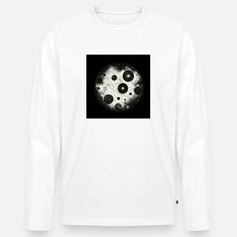 Cosmic Dance - Männer Premium Bio Langarmshirt - Weiß
