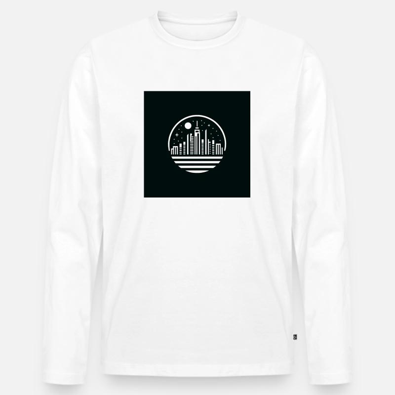 Stellar Skyline - Männer Premium Bio Langarmshirt - Weiß