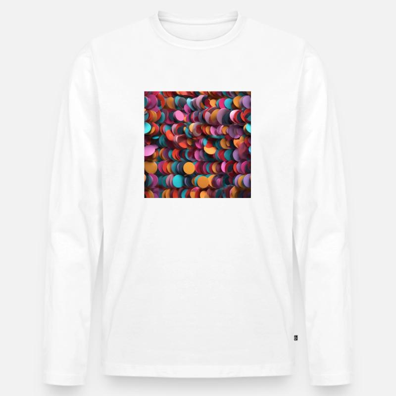bunte Knöpfe - Männer Premium Bio Langarmshirt - Weiß