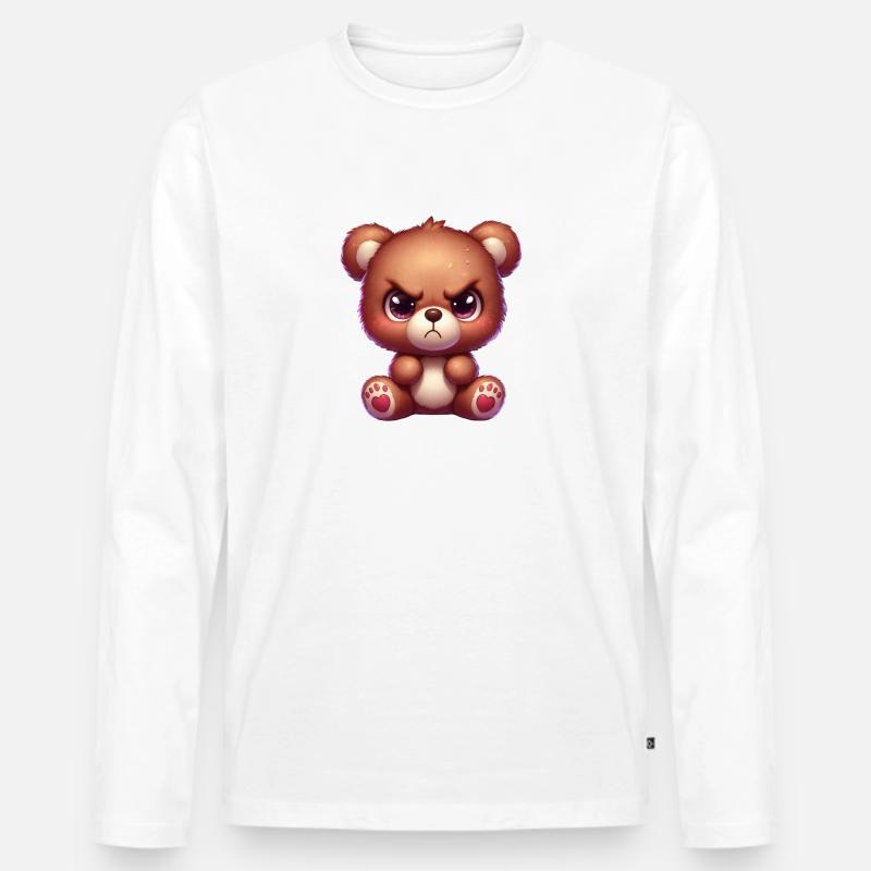 Angry Bear 2 - Männer Premium Bio Langarmshirt - Weiß