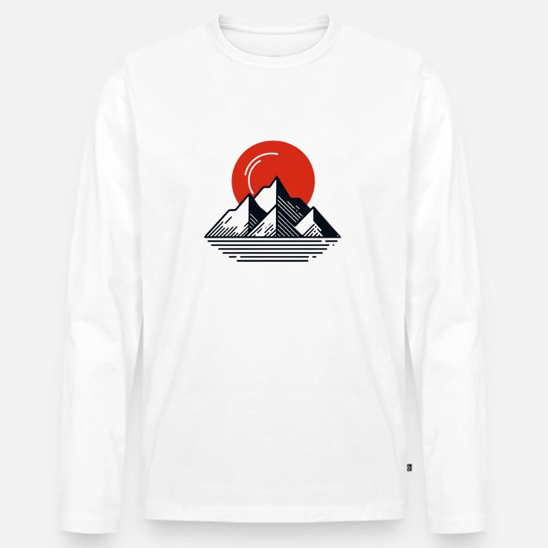 Midnight Sun Summit - Männer Premium Bio Langarmshirt - Weiß