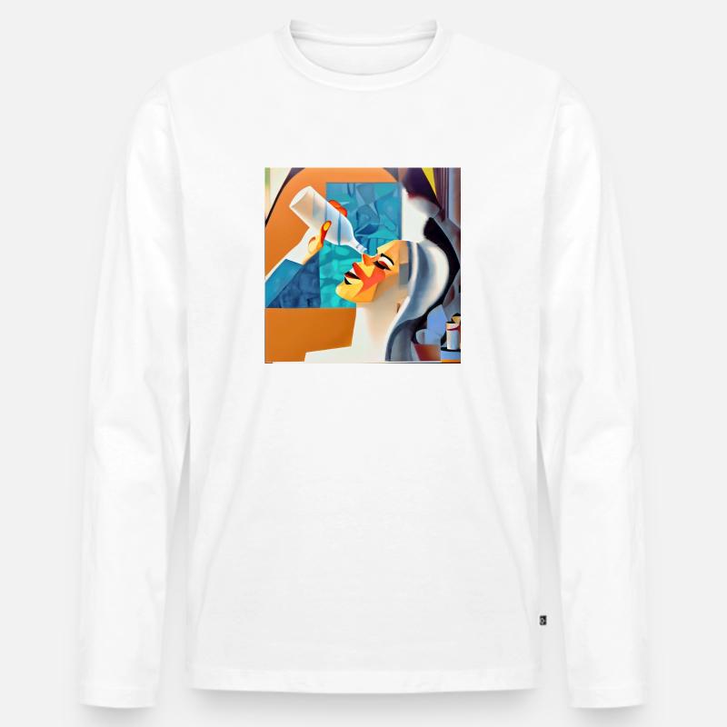 Schon leer? - Männer Premium Bio Langarmshirt - Weiß