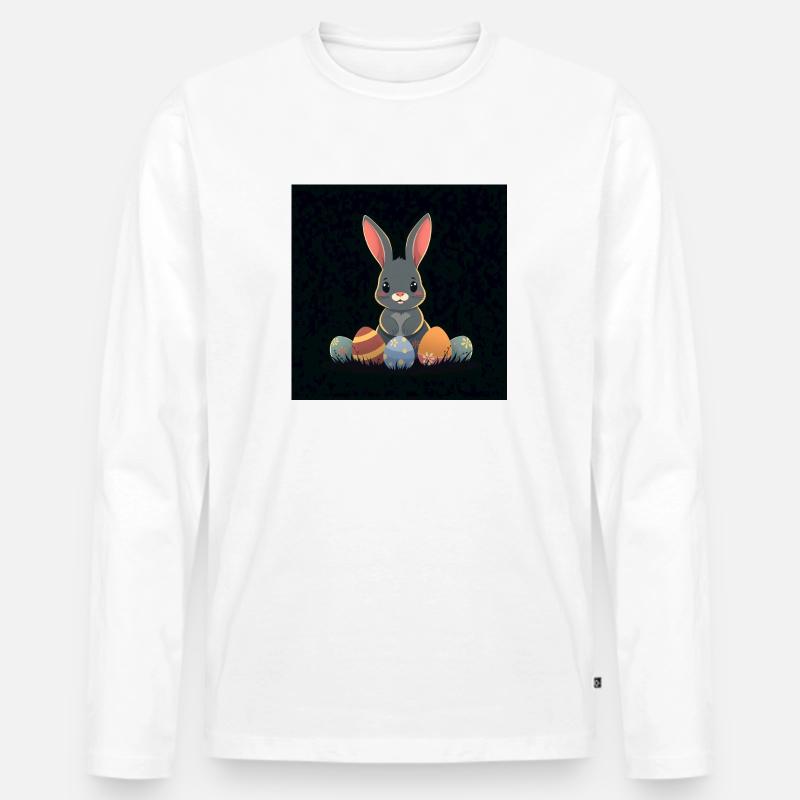 „Das süßeste Osterdesign!“ - Männer Premium Bio Langarmshirt - Weiß