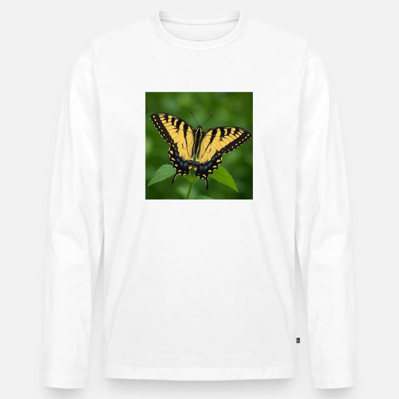 Machaon tigré de l’Est - T-shirt manches longues Premium bio Homme - blanc