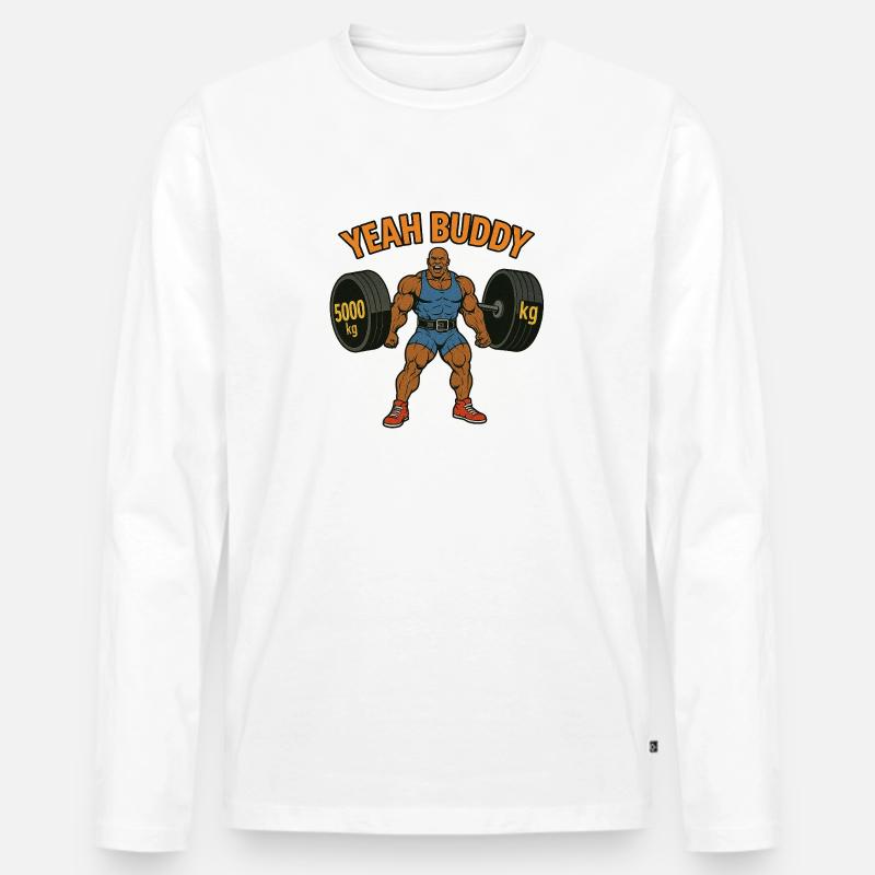 YEAH KUMPEL - Männer Premium Bio Langarmshirt - Weiß