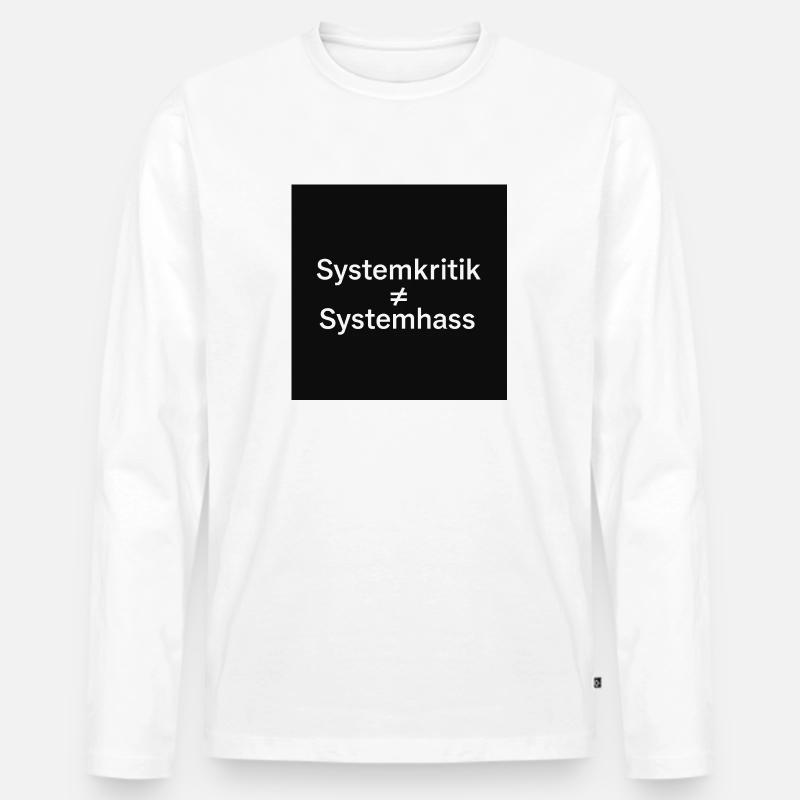 Kritik am System - Männer Premium Bio Langarmshirt - Weiß