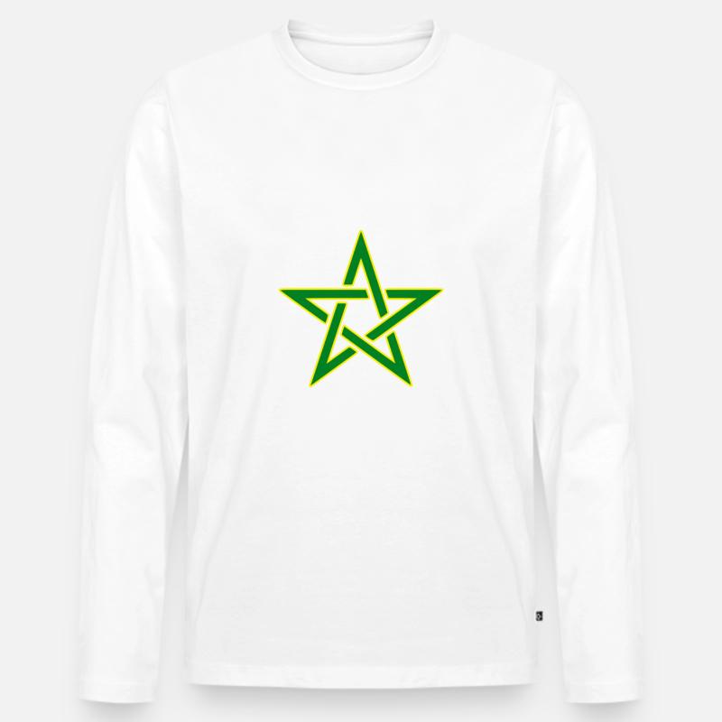 Marokko - Männer Premium Bio Langarmshirt - Weiß