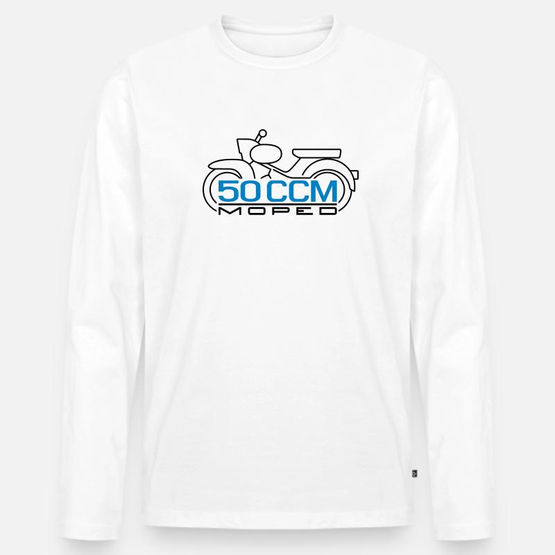 50ccm Moped Star Emblem v.2 - Männer Premium Bio Langarmshirt - Weiß