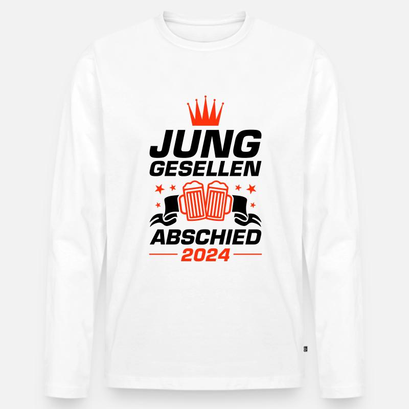 Junggesellen Abschied 2024 - Männer Premium Bio Langarmshirt - Weiß