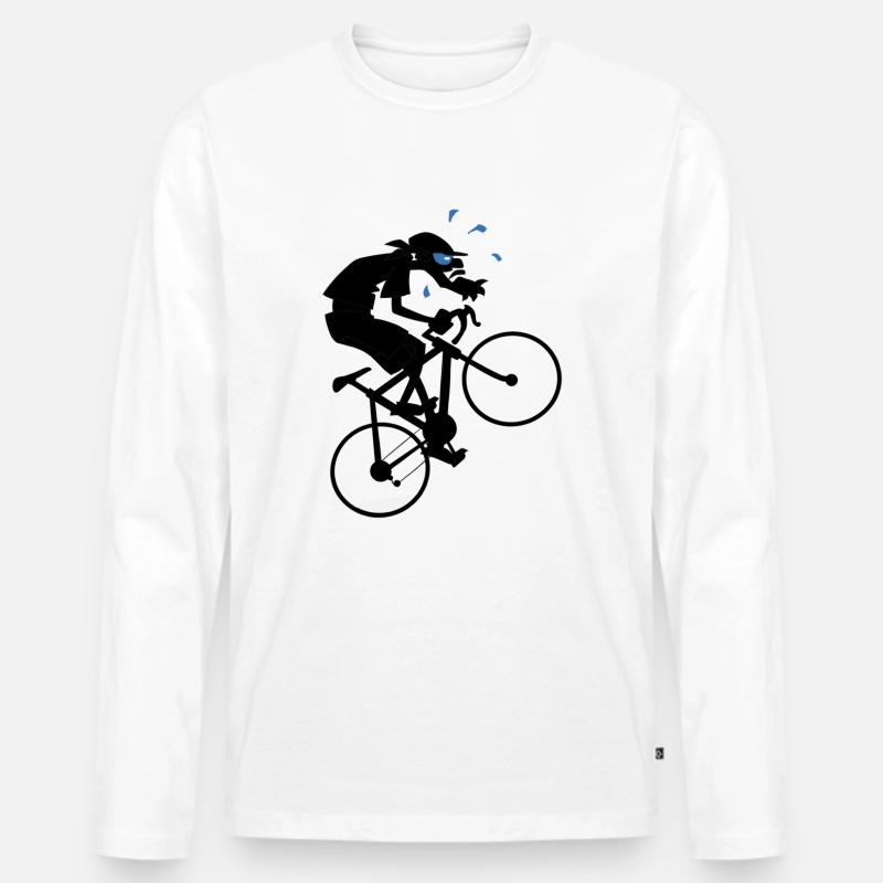 Bavarian Monkey Rennrad - Männer Premium Bio Langarmshirt - Weiß