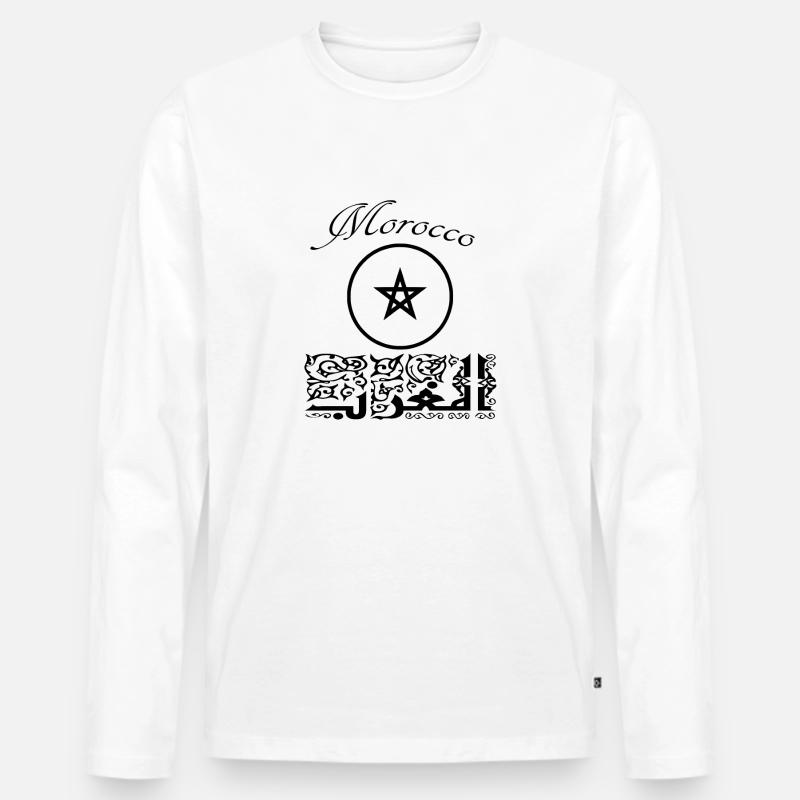 Marokko - Männer Premium Bio Langarmshirt - Weiß