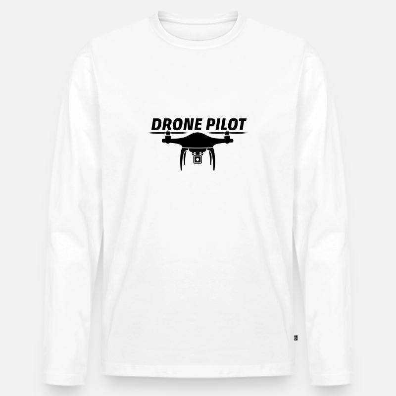 Drone Pilot - Männer Premium Bio Langarmshirt - Weiß