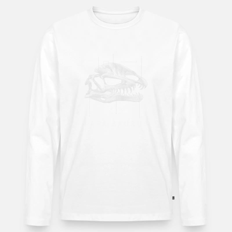 Papasaurus - Männer Premium Bio Langarmshirt - Weiß