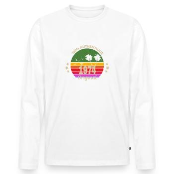 100 authentique Original 1974 - T-shirt manches longues Premium bio Homme - blanc - Devant - Nico (187cm)