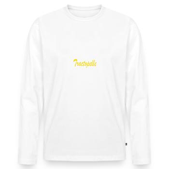MR. souvent imité, jamais égalé Tractopelle - T-shirt manches longues Premium bio Homme - blanc - Devant - Nico (187cm)