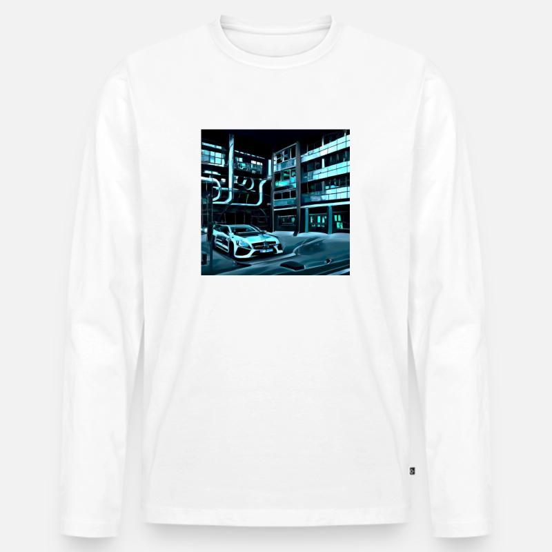 Design “Stuttgart-3” - Männer Premium Bio Langarmshirt - Weiß