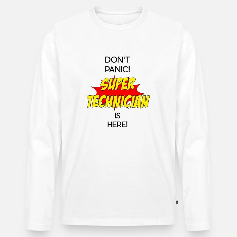 Super Technician / Super Techniker - Männer Premium Bio Langarmshirt - Weiß