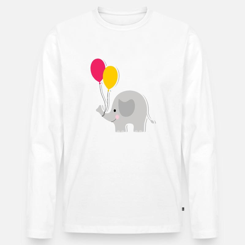 Elphant Design - Männer Premium Bio Langarmshirt - Weiß
