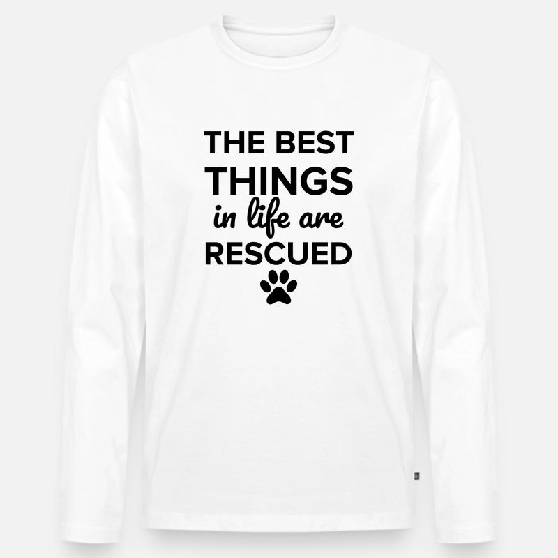 Dog Hund - Männer Premium Bio Langarmshirt - Weiß