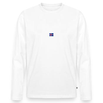 Iceland - Contour of the island (white) - Men's Premium Organic Long Sleeve Shirt - white - Front - Nico (187cm)