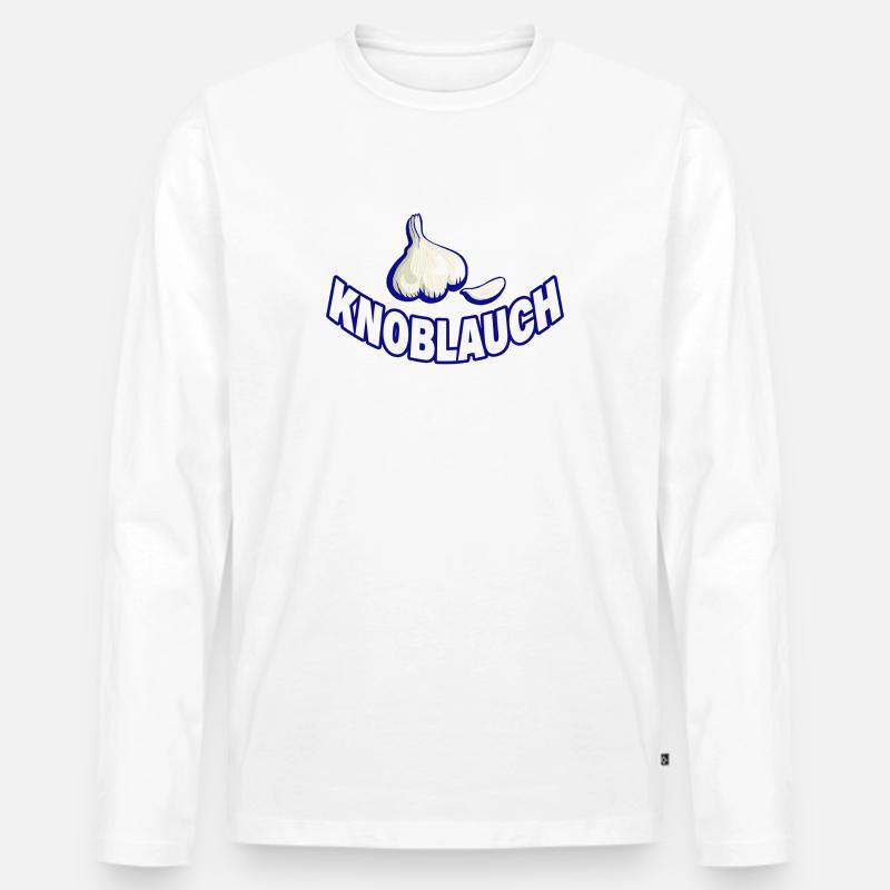 KNOBLAUCH - Männer Premium Bio Langarmshirt - Weiß