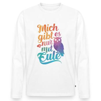 Night Owl Owl Owl Bird - Men's Premium Organic Long Sleeve Shirt - white - Front - Nico (187cm)