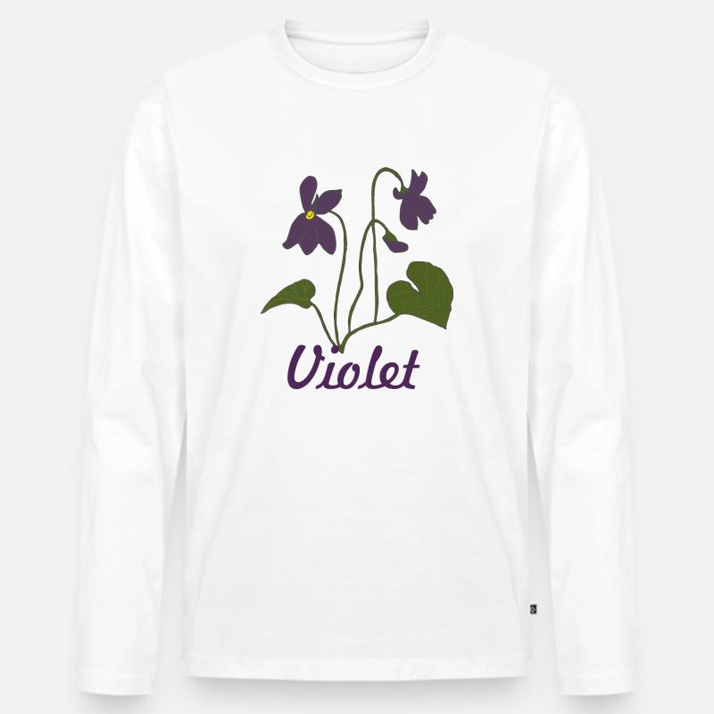 veilchen violet - Männer Premium Bio Langarmshirt - Weiß