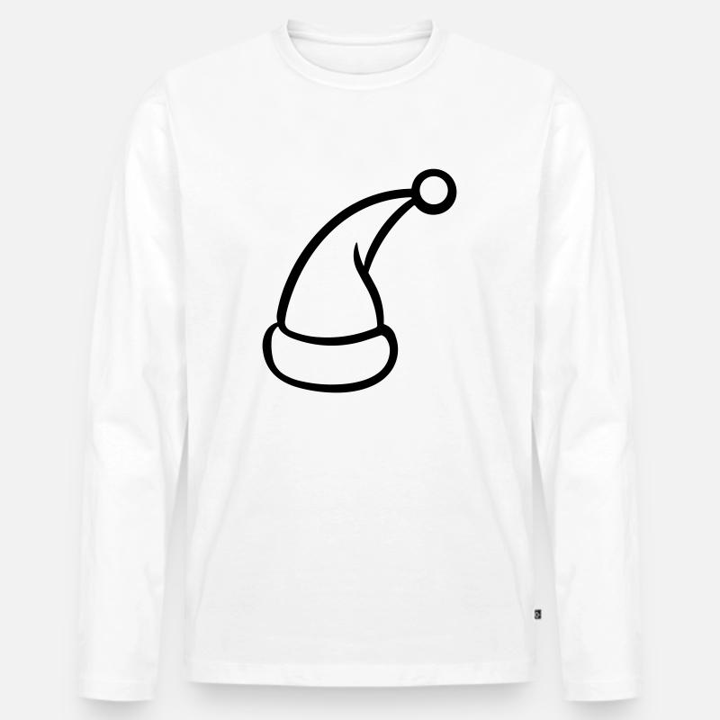 Weihnachtsmütze - Männer Premium Bio Langarmshirt - Weiß