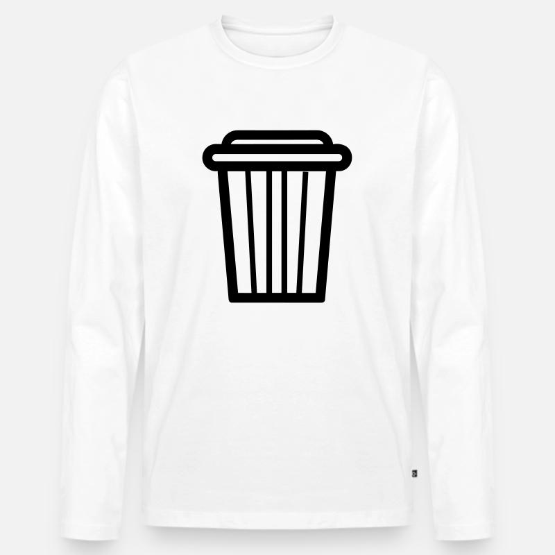 Mülltonne - Männer Premium Bio Langarmshirt - Weiß