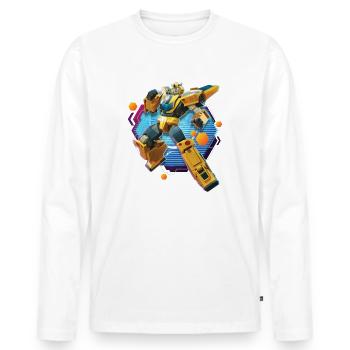 Transformers Earth Spark Charactère Bumblebee - T-shirt manches longues Premium bio Homme - blanc - Devant - Nico (187cm)