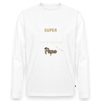 Papa pilote cadeau humour drôle avion piloter - T-shirt manches longues Premium bio Homme - blanc - Devant - Nico (187cm)