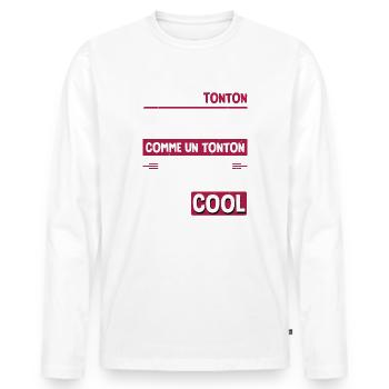 Vigneron cadeau humour drôle métier super tonton - T-shirt manches longues Premium bio Homme - blanc - Devant - Nico (187cm)