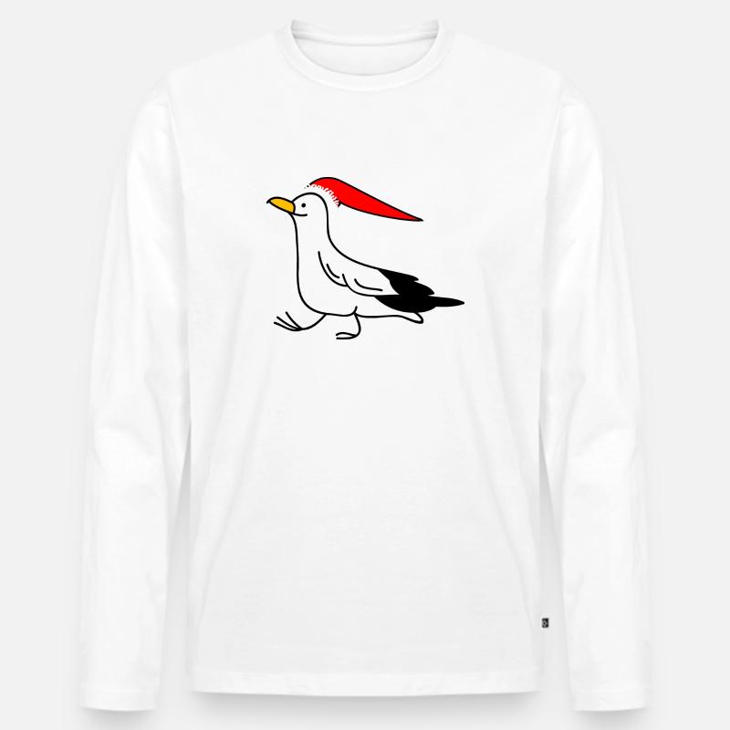 Weihnachtsmöwe - Männer Premium Bio Langarmshirt - Weiß