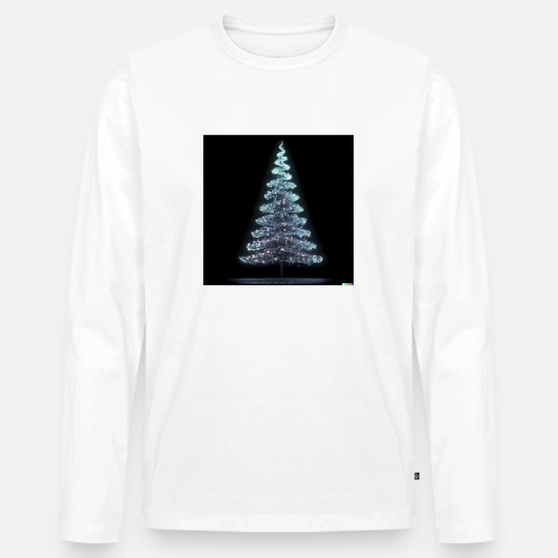 Modern Christmas Tree - Männer Premium Bio Langarmshirt - Weiß