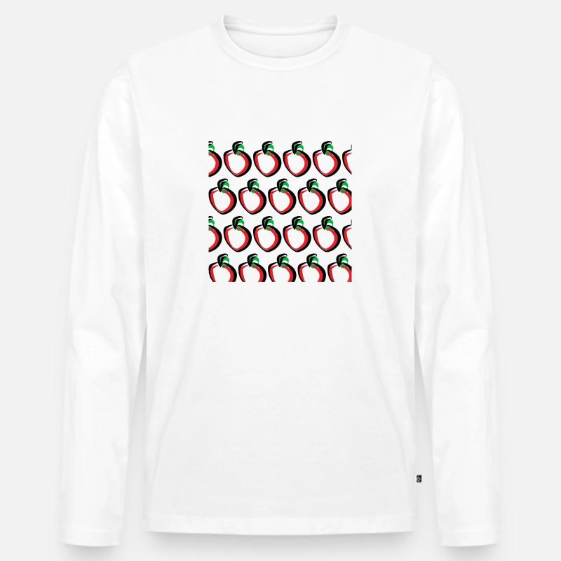 Äpfel - Männer Premium Bio Langarmshirt - Weiß