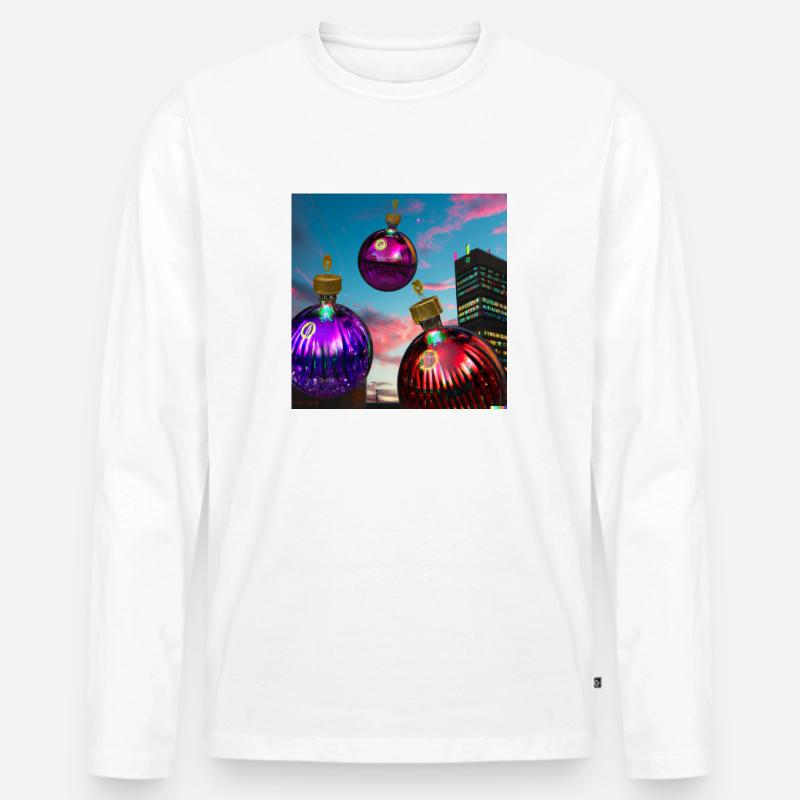 hochausweihnachtskugel - Männer Premium Bio Langarmshirt - Weiß