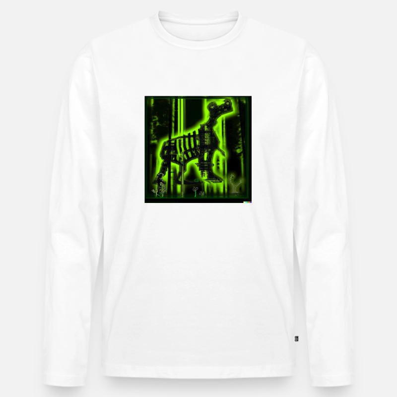 Neondoge - Männer Premium Bio Langarmshirt - Weiß