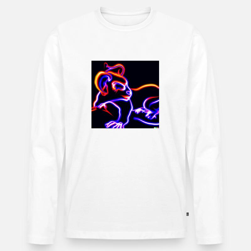 Neon Widder - Männer Premium Bio Langarmshirt - Weiß