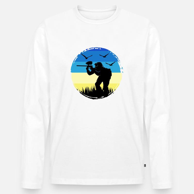 Paintball Gotcha Paintballspieler painter - Männer Premium Bio Langarmshirt - Weiß