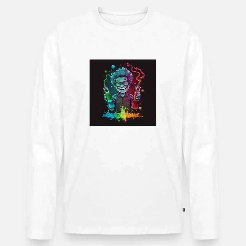 Forscher - Männer Premium Bio Langarmshirt - Weiß