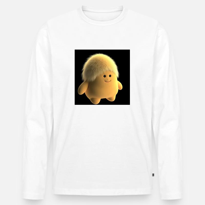 Einfach ein simples Kuschelmenschchen - Männer Premium Bio Langarmshirt - Weiß