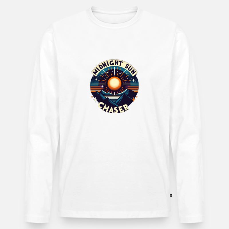 Mitternachtssonne Jäger - Männer Premium Bio Langarmshirt - Weiß